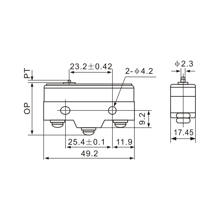 Tianyi Switch Z-15G-B Micro Limit Switch with Plunger Actuator
