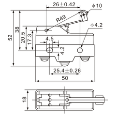 Tianyi Switch Z-15GW2-B Multi-Purpose Screw Terminal Actuator Micro Limit Switch
