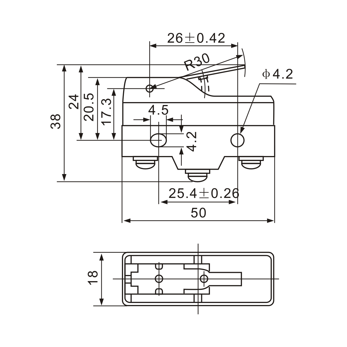 Tianyi Switch Z-15GW21-B Short Hinge, Stainless Steel Lever Micro Limit Switch