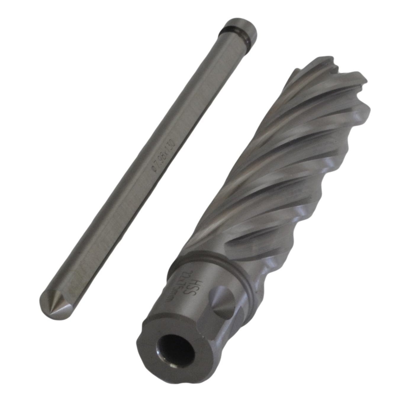 Twin Eagle Imports Annular Cutter 22 x 75mm D.O.C HSS Weldon Shank Annular Cutter with Pilot Pin