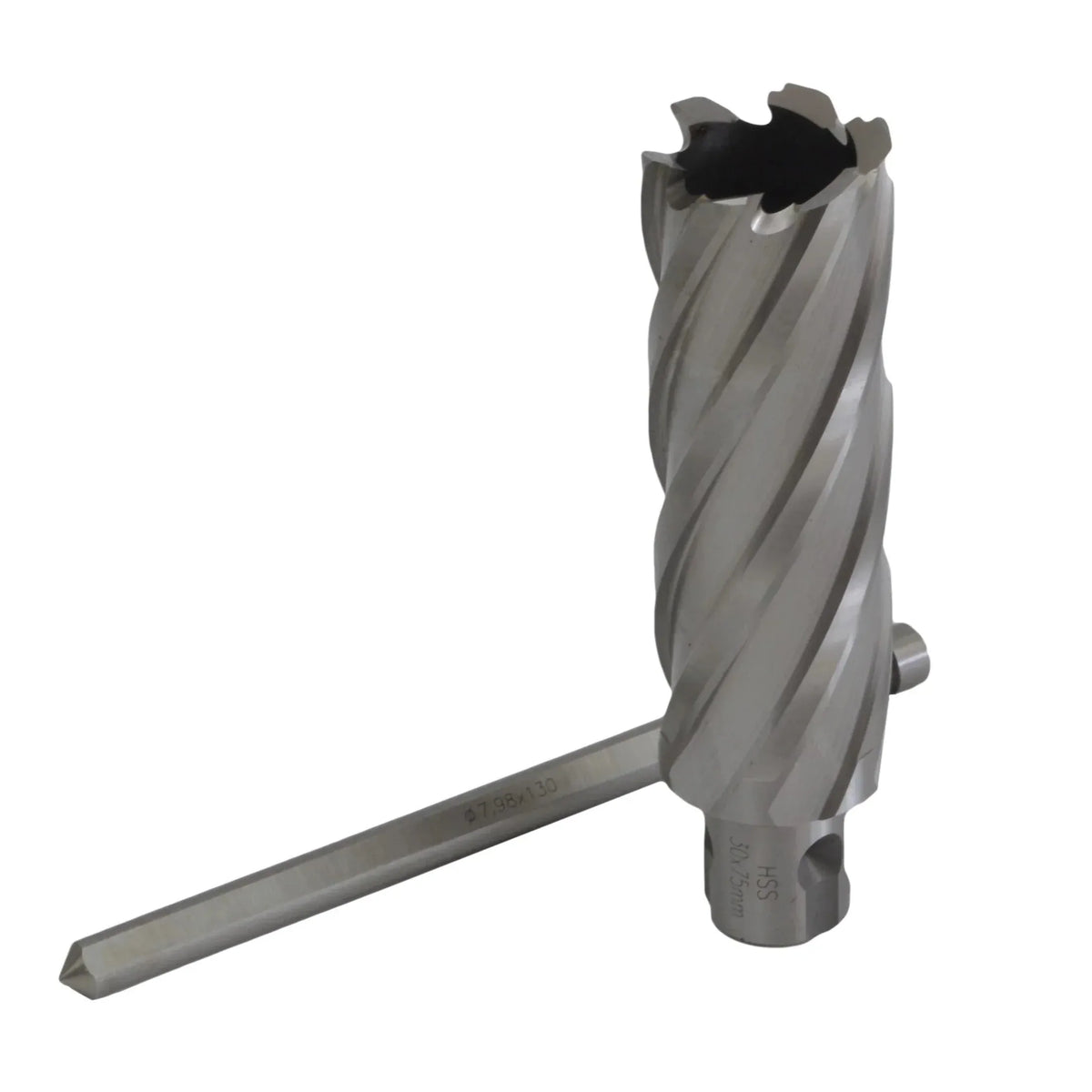 Twin Eagle Imports Annular Cutter 30 x 75mm D.O.C HSS Weldon Shank Annular Cutter with Pilot Pin