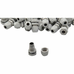 Twin Eagle Imports Cable Gland 100 Pack IP68 PG7 White Nylon Cable Gland 3-6.5mm Cable Range
