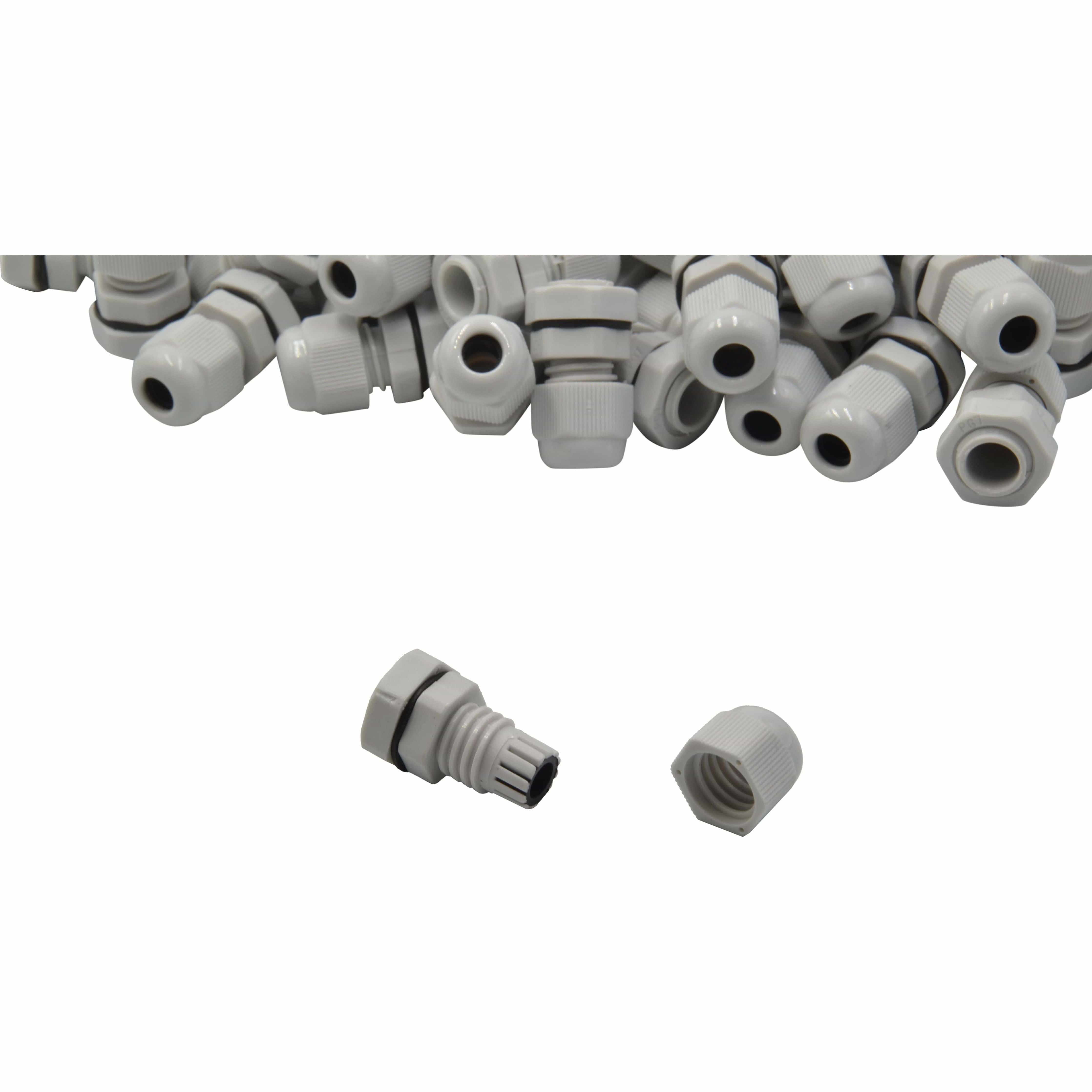Twin Eagle Imports Cable Gland 100 Pack IP68 PG7 White Nylon Cable Gland 3-6.5mm Cable Range