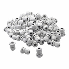 Twin Eagle Imports Cable Gland 100 Pack IP68 PG9 White Nylon Cable Gland 4-8mm Cable Range