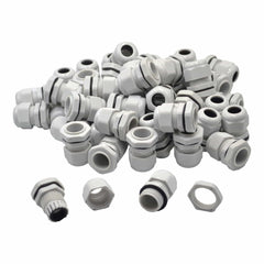 Twin Eagle Imports Cable Gland 50 Pack IP68 PG13.5 White Nylon Cable Gland 6-12mm Cable Range