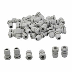 Twin Eagle Imports Cable Gland 50 Pack IP68 PG7 White Nylon Cable Gland 3-6.5mm Cable Range