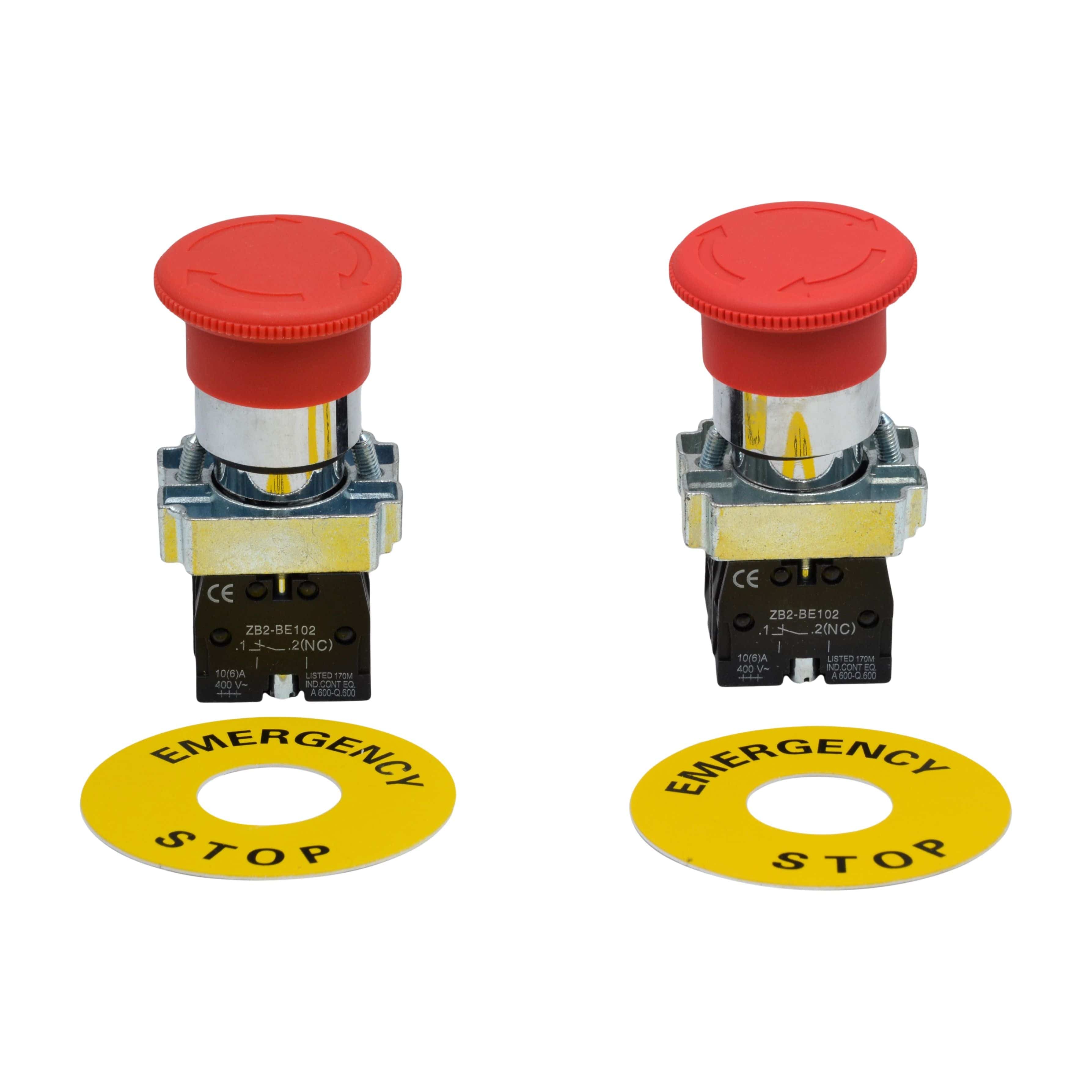 Twin Eagle Imports E Stops Telemechanique E-StopXB2 without casing set of 2,  Switch Electrical 12V 24V  XB2-BS545
