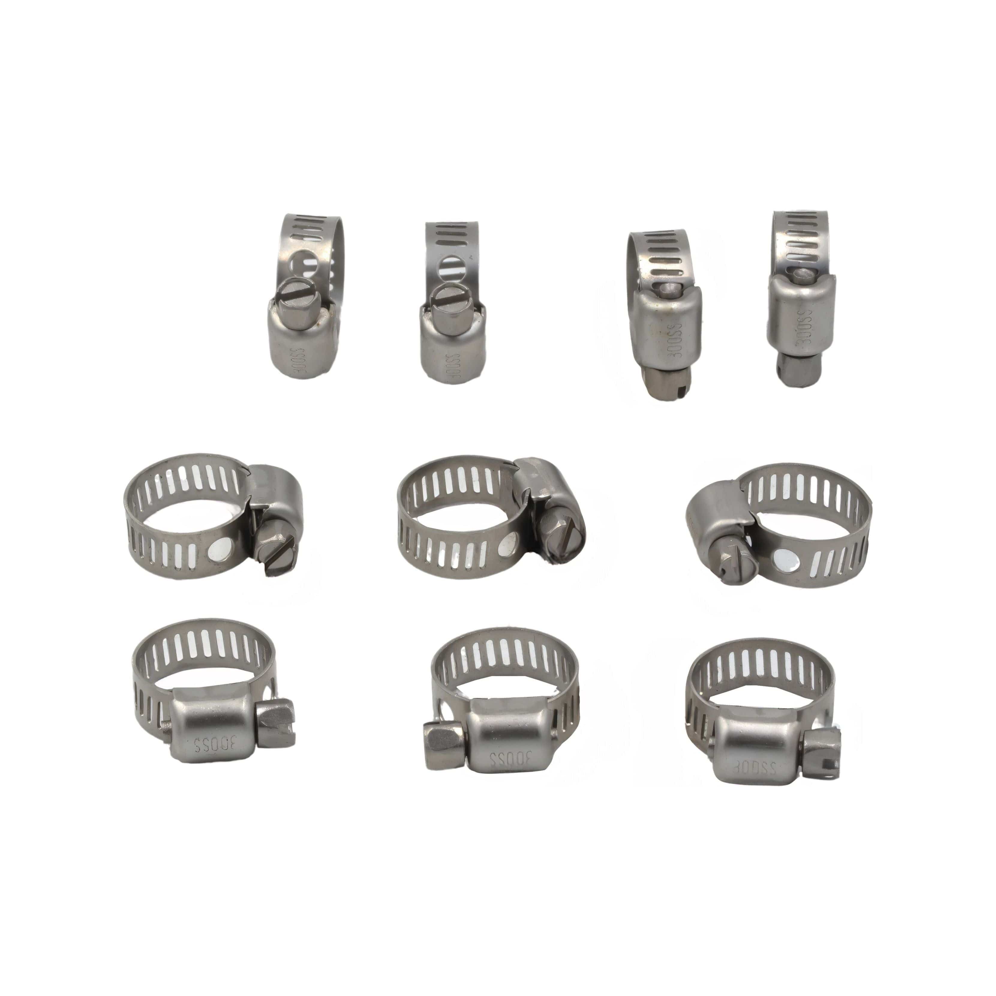 Twin Eagle Imports Grab Kits 10 Piece 304 Stainless Steel 6-15mm Worm Drive Hose Clamp