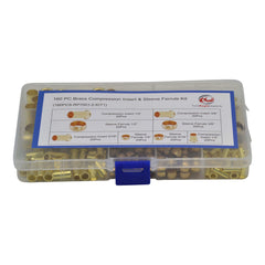 Twin Eagle Imports Grab Kits 160pc Brass Compression Insert & Sleeve Grab Kit Assortment