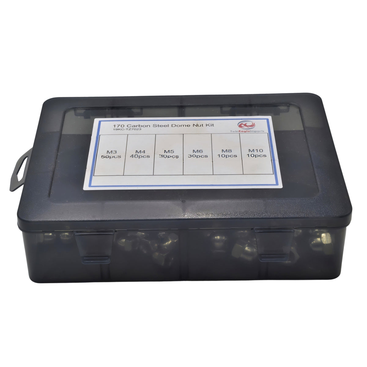 Twin Eagle Imports Grab Kits 170pc Metric Acorn Nut Carbon Steel Grab Kit Assortment