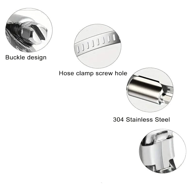 Twin Eagle Imports Grab Kits 2 Piece 304 Stainless Steel 155-178mm Worm Drive Hose Clamp
