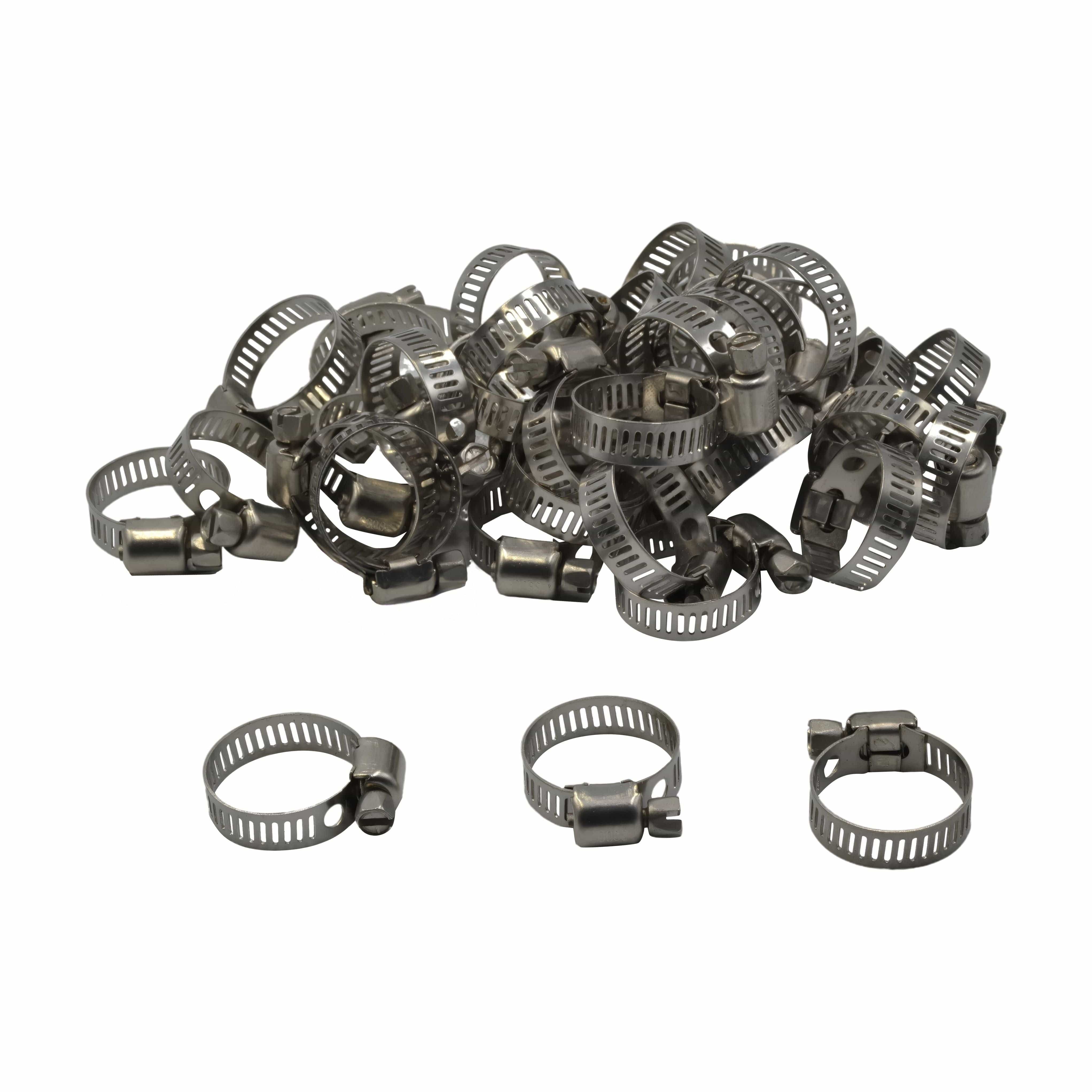 Twin Eagle Imports Grab Kits 50 Piece 304 Stainless Steel 12-23mm Worm Drive Hose Clamp