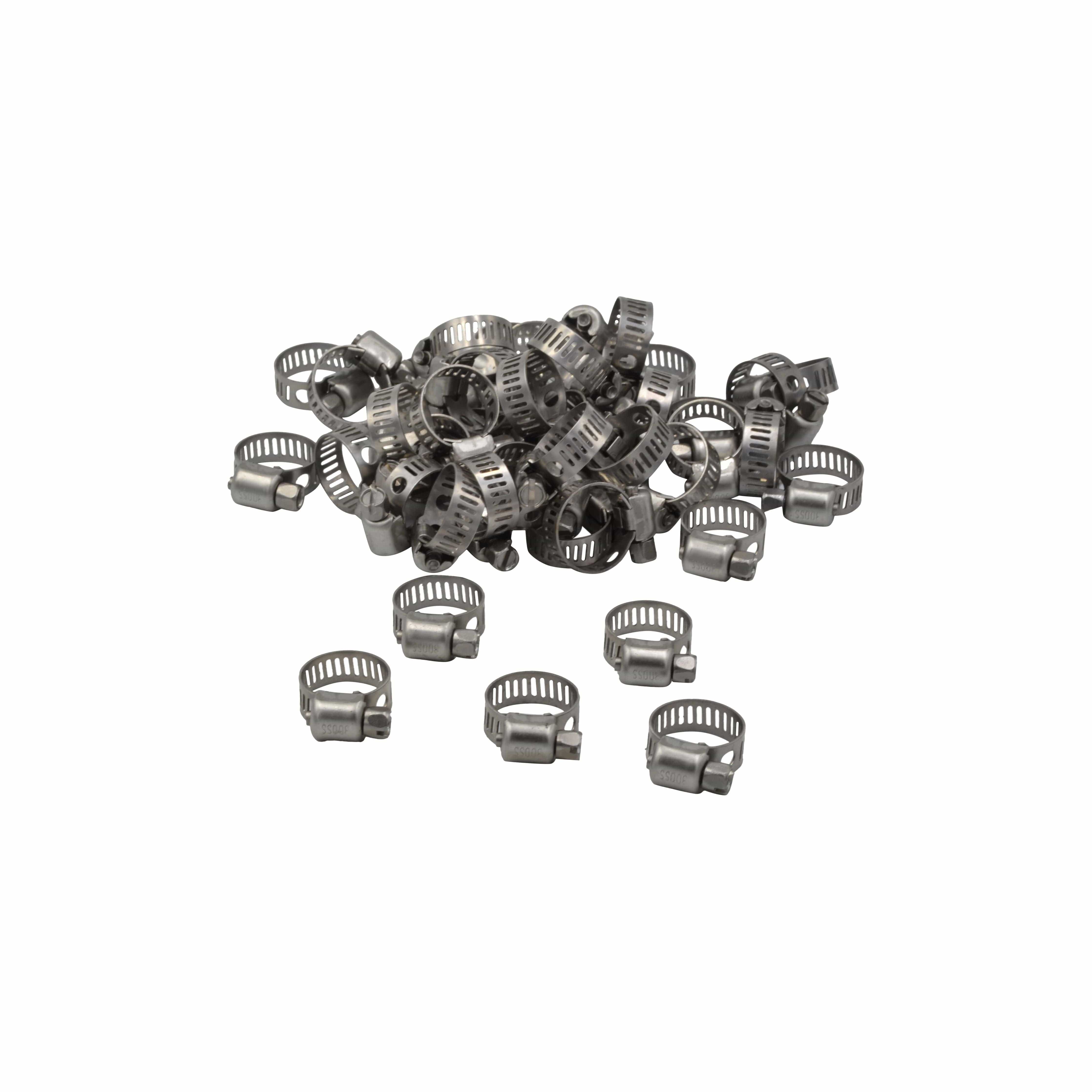 Twin Eagle Imports Grab Kits 50 Piece 304 Stainless Steel 7-16mm Worm Drive Hose Clamp