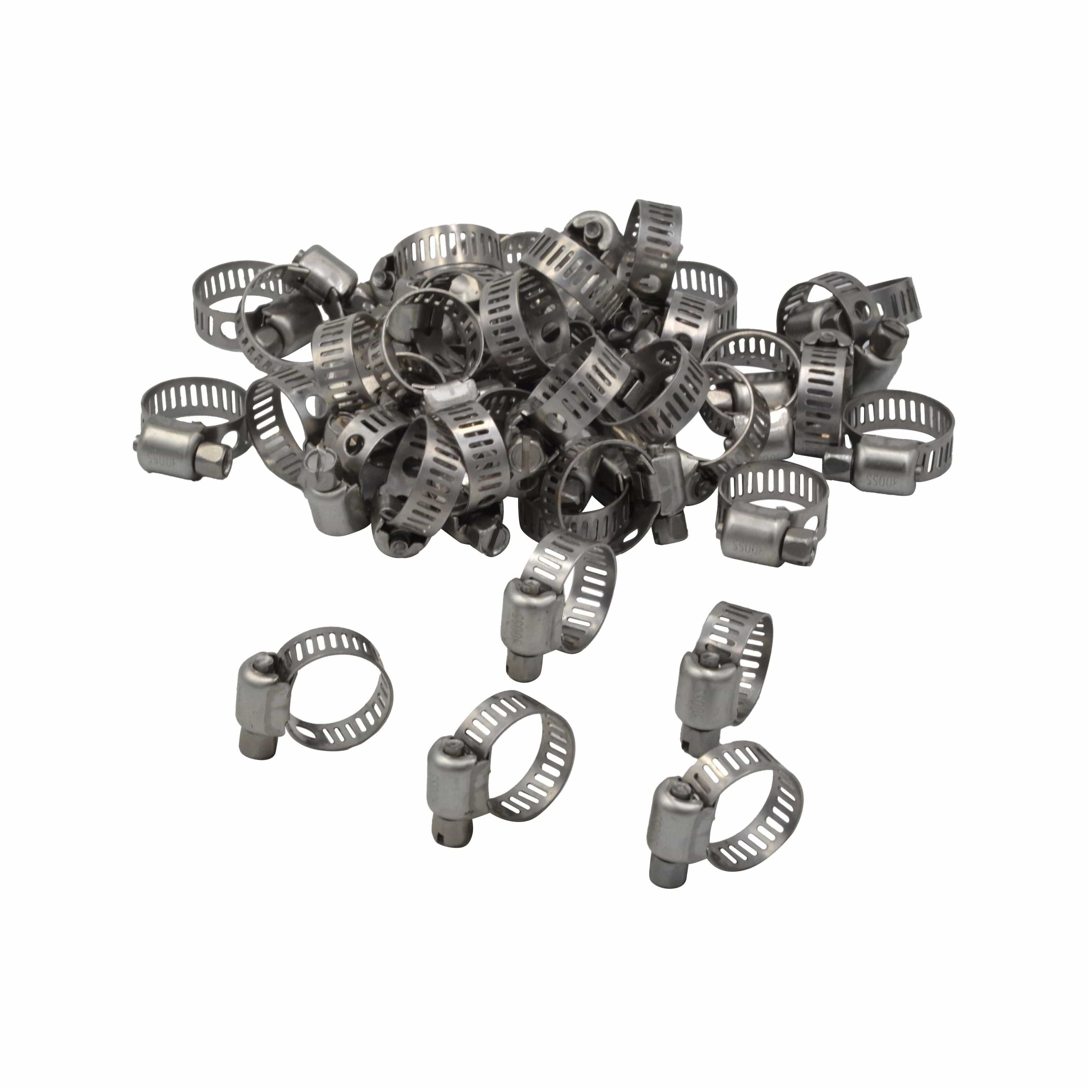 Twin Eagle Imports Grab Kits 50 Piece 304 Stainless Steel 7-16mm Worm Drive Hose Clamp