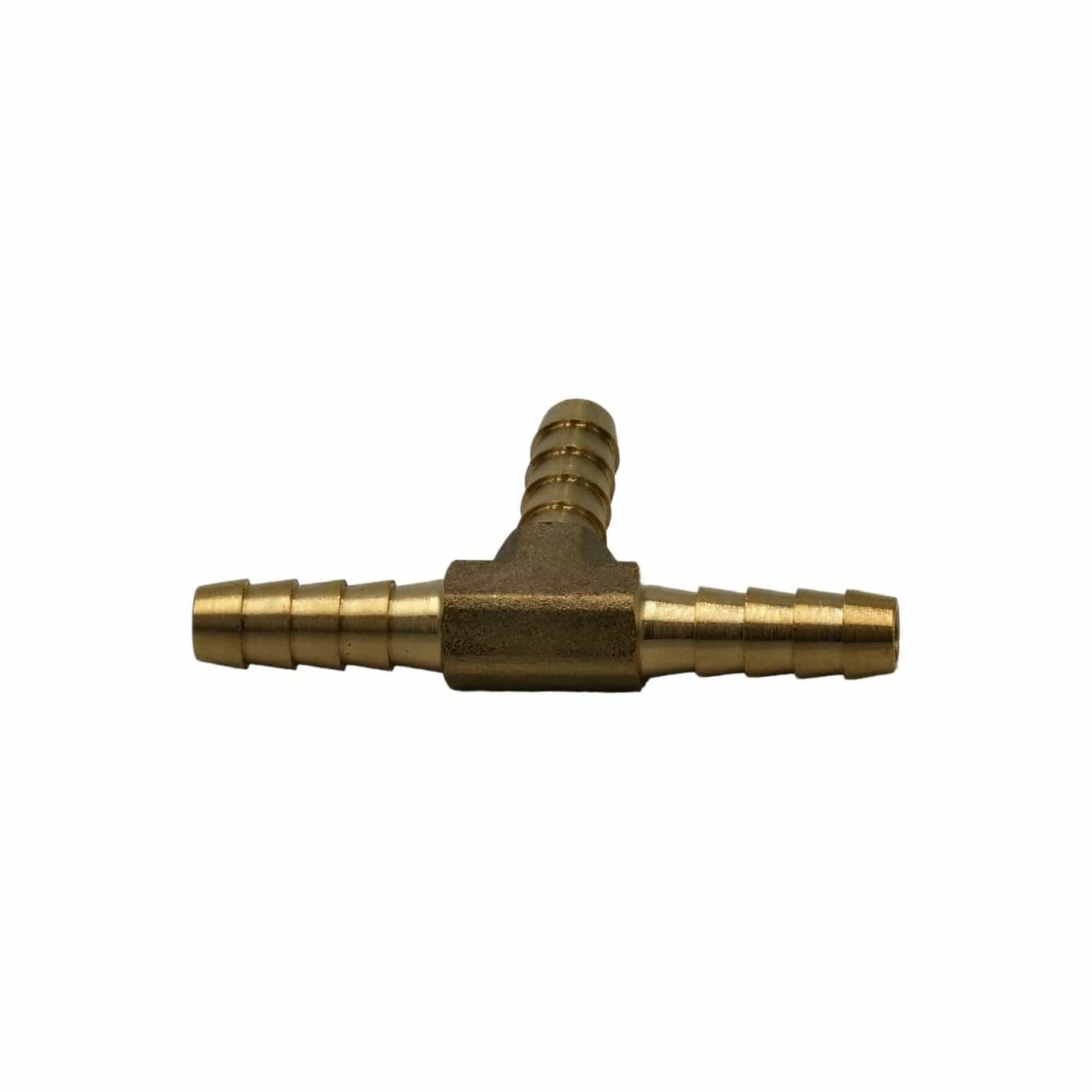 Twin Eagles Brass Connector 3/16" Three Way Brass Hose Barb Tee H6