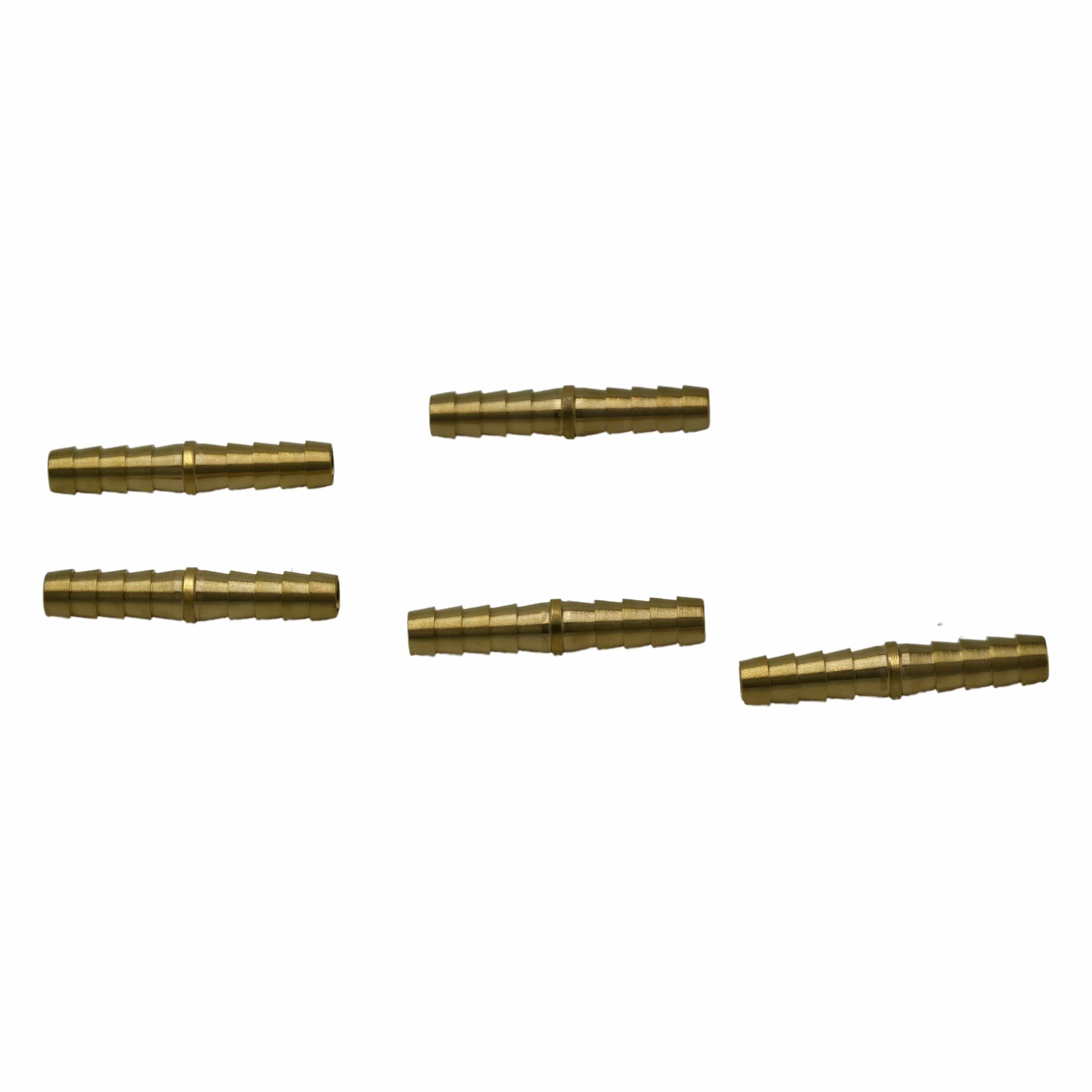 Twin Eagles Brass Connector 5pc 5/16" Brass Straight Hose Barb H10 Grab Kit