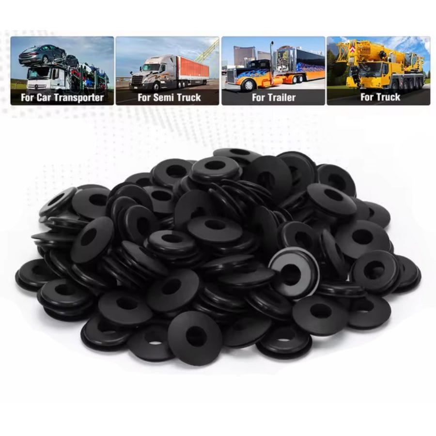X100 Black Rubber Gladhand Seals Hose Gaskets for Semi Trucks & Trailers - Twin Eagle Imports