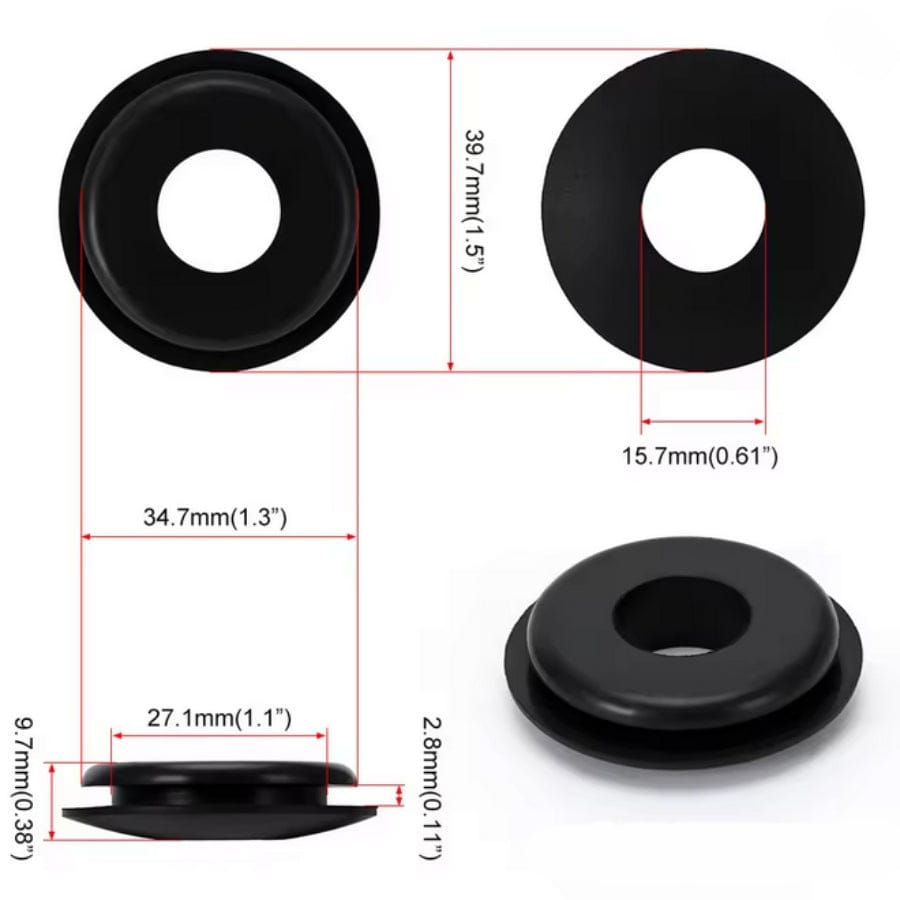 X100 Black Rubber Gladhand Seals Hose Gaskets for Semi Trucks & Trailers - Twin Eagle Imports