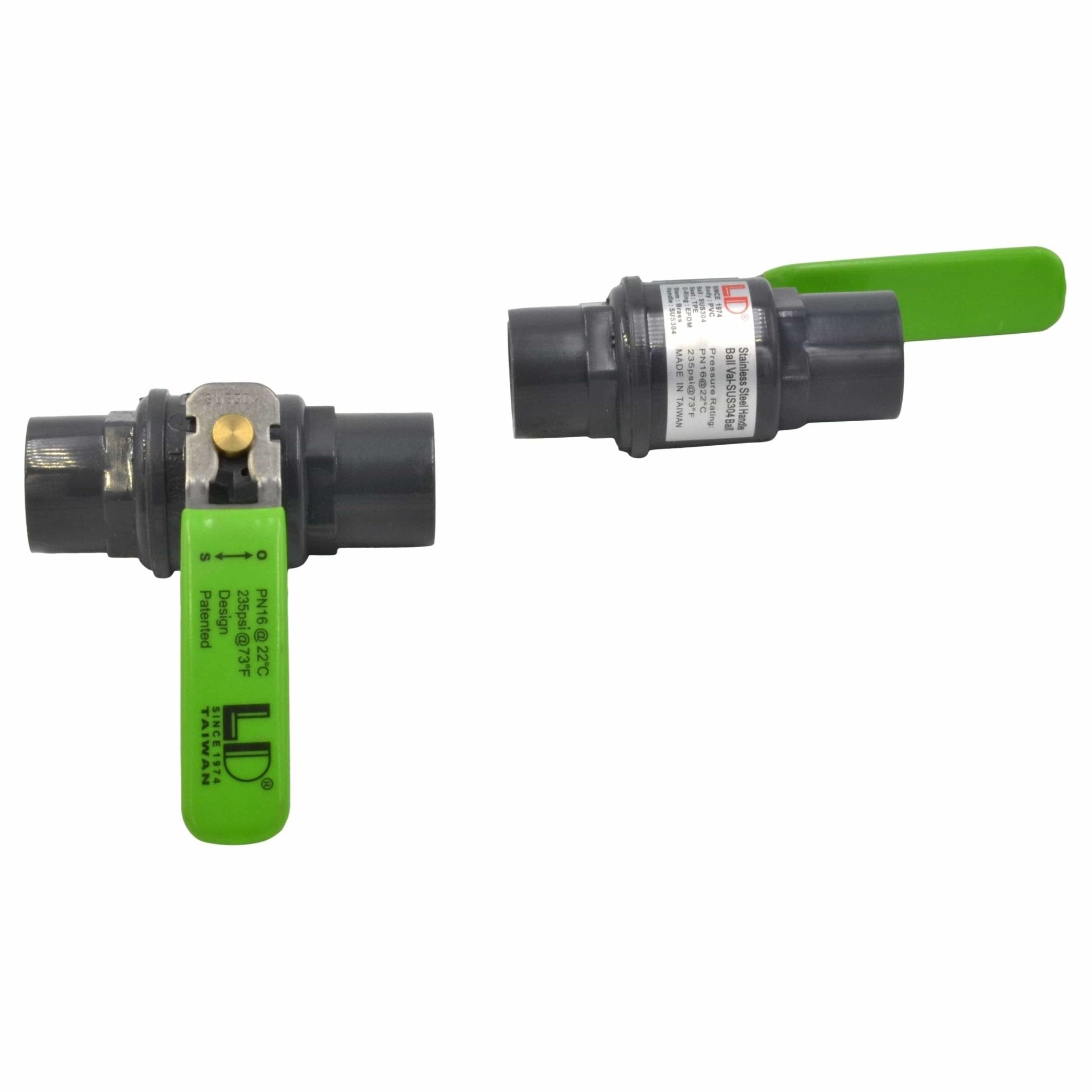 x2 Piece 1/2" Industrial Quality Nylon Ball Valve 235 PSI F/F BSPT Thread - Twin Eagle Imports
