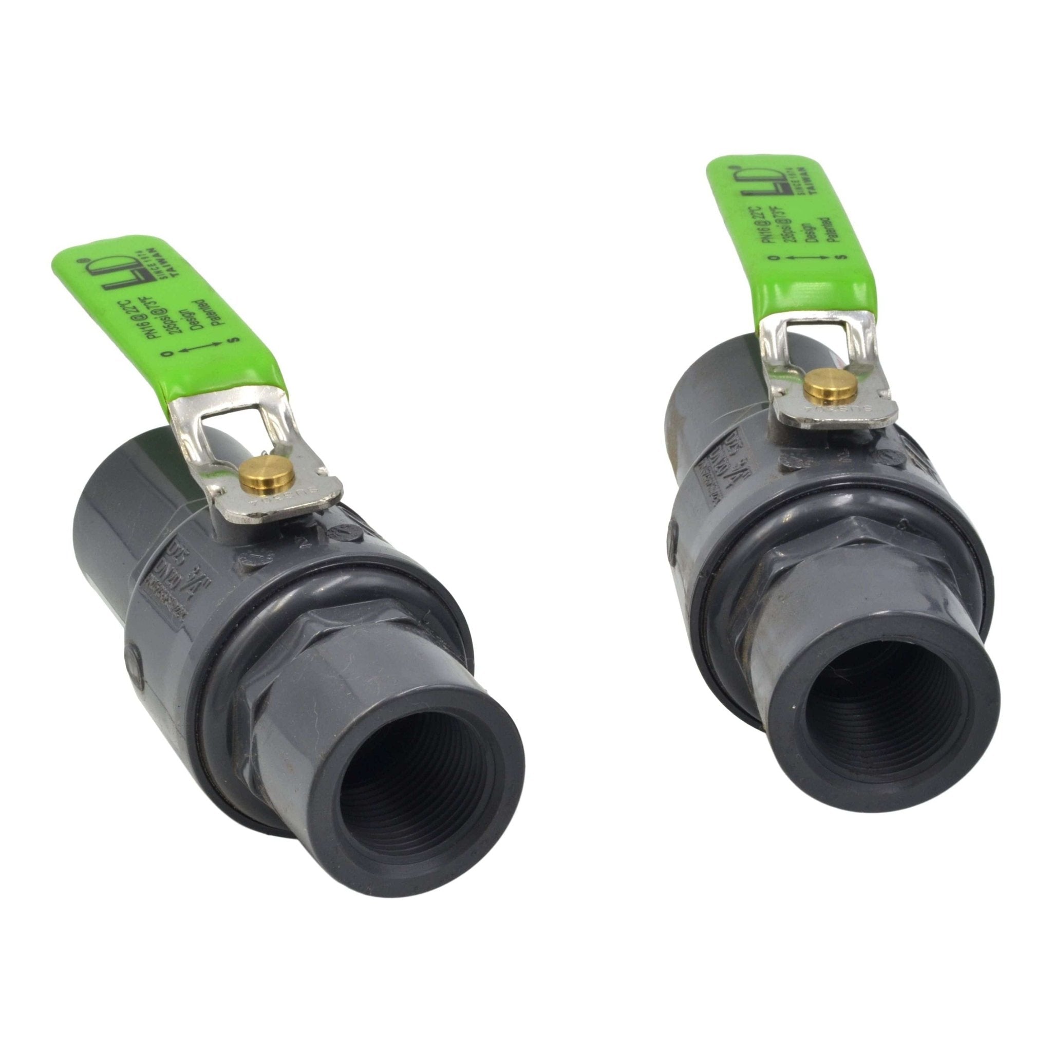 x2 Piece 3/4" Industrial Quality Nylon Ball Valve 235 PSI F/F BSPT Thread - Twin Eagle Imports