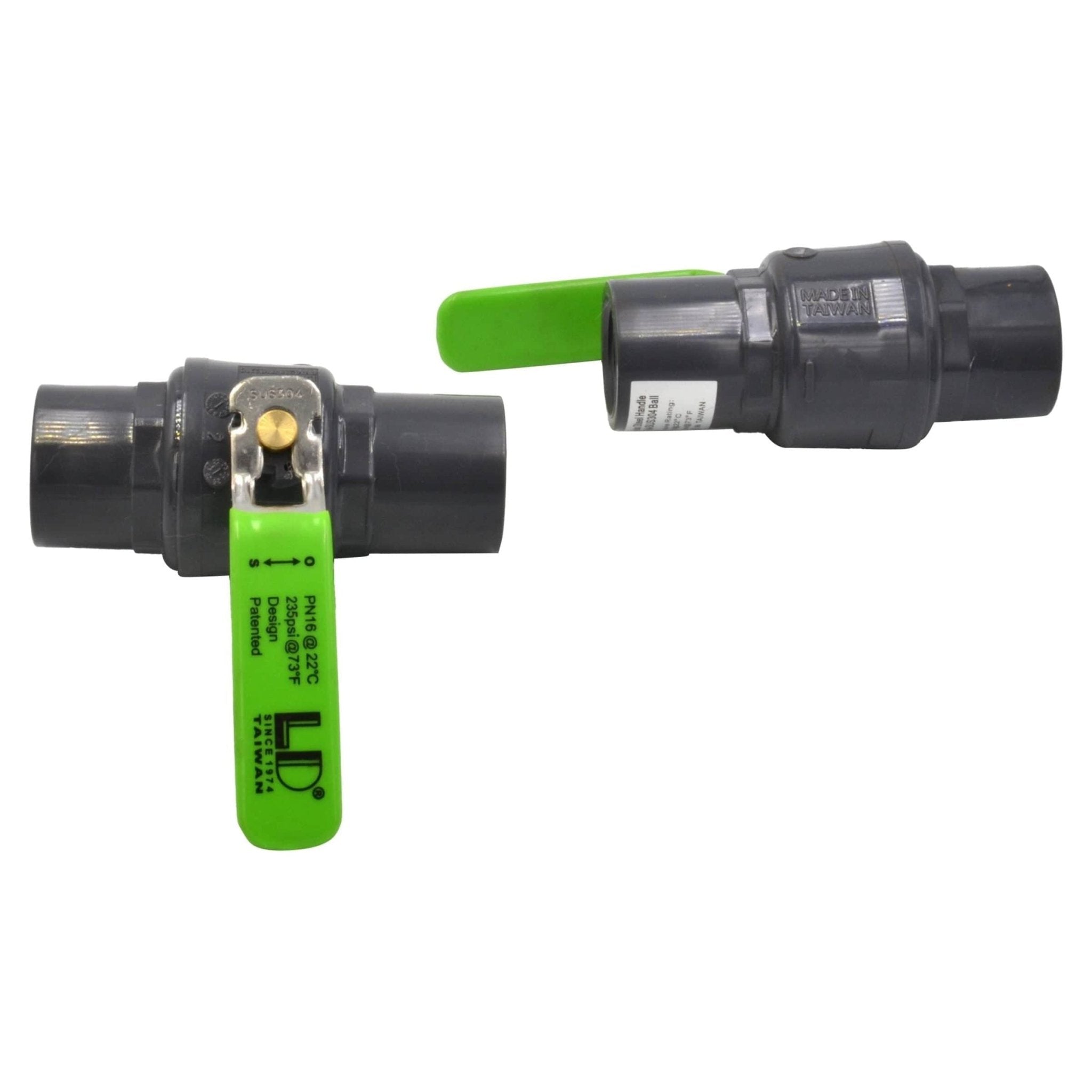 x2 Piece 3/4" Industrial Quality Nylon Ball Valve 235 PSI F/F BSPT Thread - Twin Eagle Imports