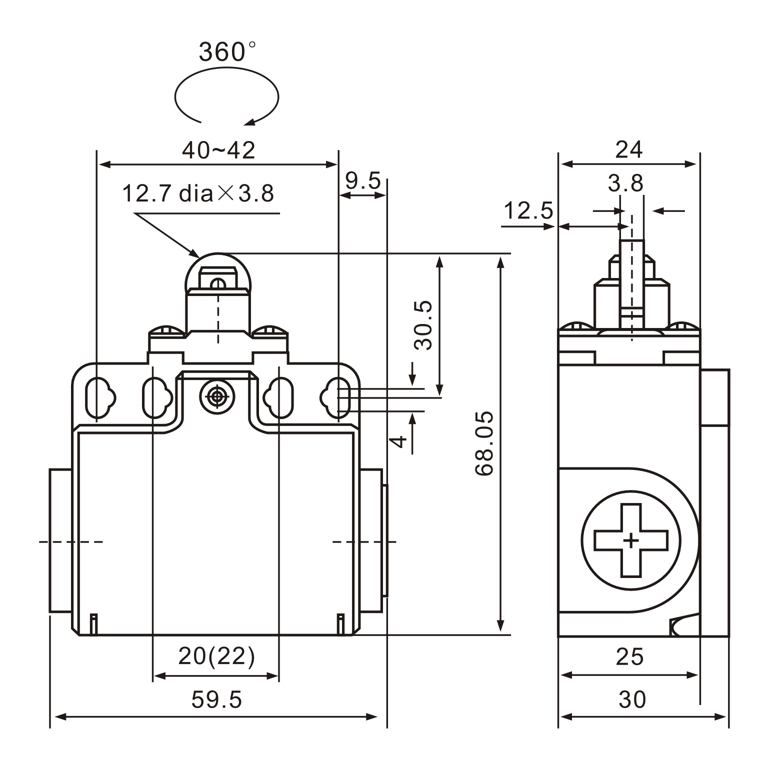 XCK-T102 Plunger Actuator Limit Switch - Twin Eagle Imports