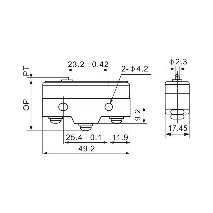 Z-15G-B Micro Limit Switch with Plunger Actuator - Twin Eagle Imports