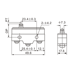 Z-15GD-B. Short Spring Plunger SPDT 15 A - Twin Eagle Imports
