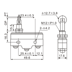 Z-15GQ21-B Panel-Mount Cross Roller Plunger Micro Limit Switch - Twin Eagle Imports