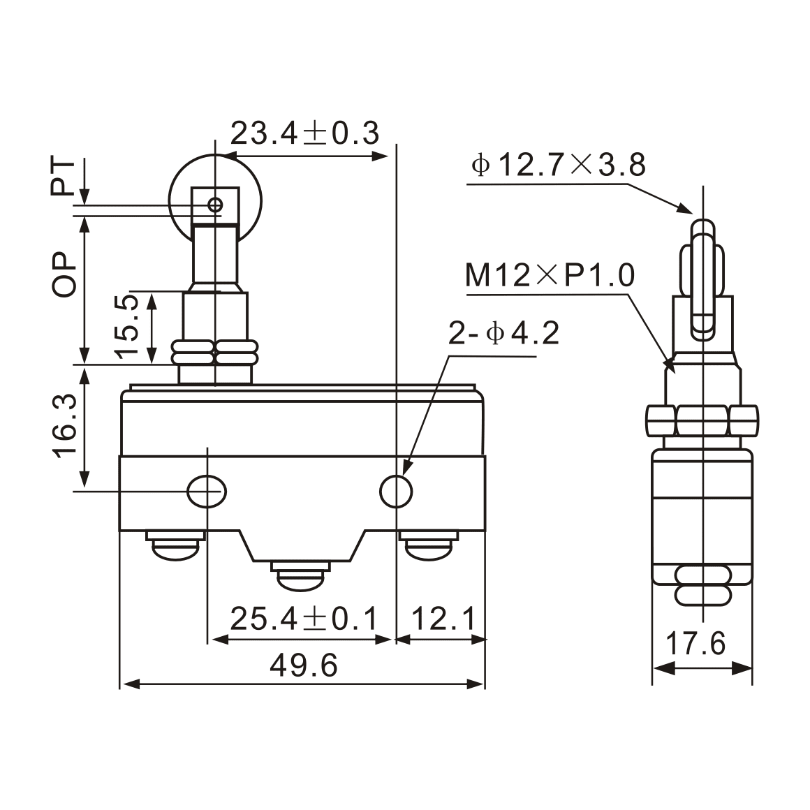 Z-15GQ22-B Roller Plunger Screw Terminal Micro Limit Switch - Twin Eagle Imports