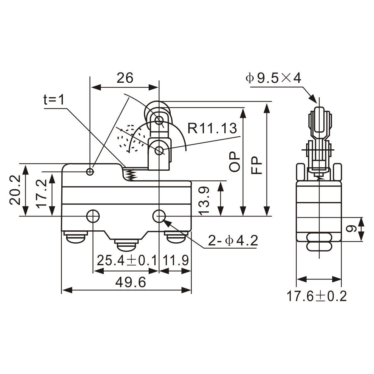 Z-15GW2277-B Screw-Action Micro Limit Switch - Twin Eagle Imports