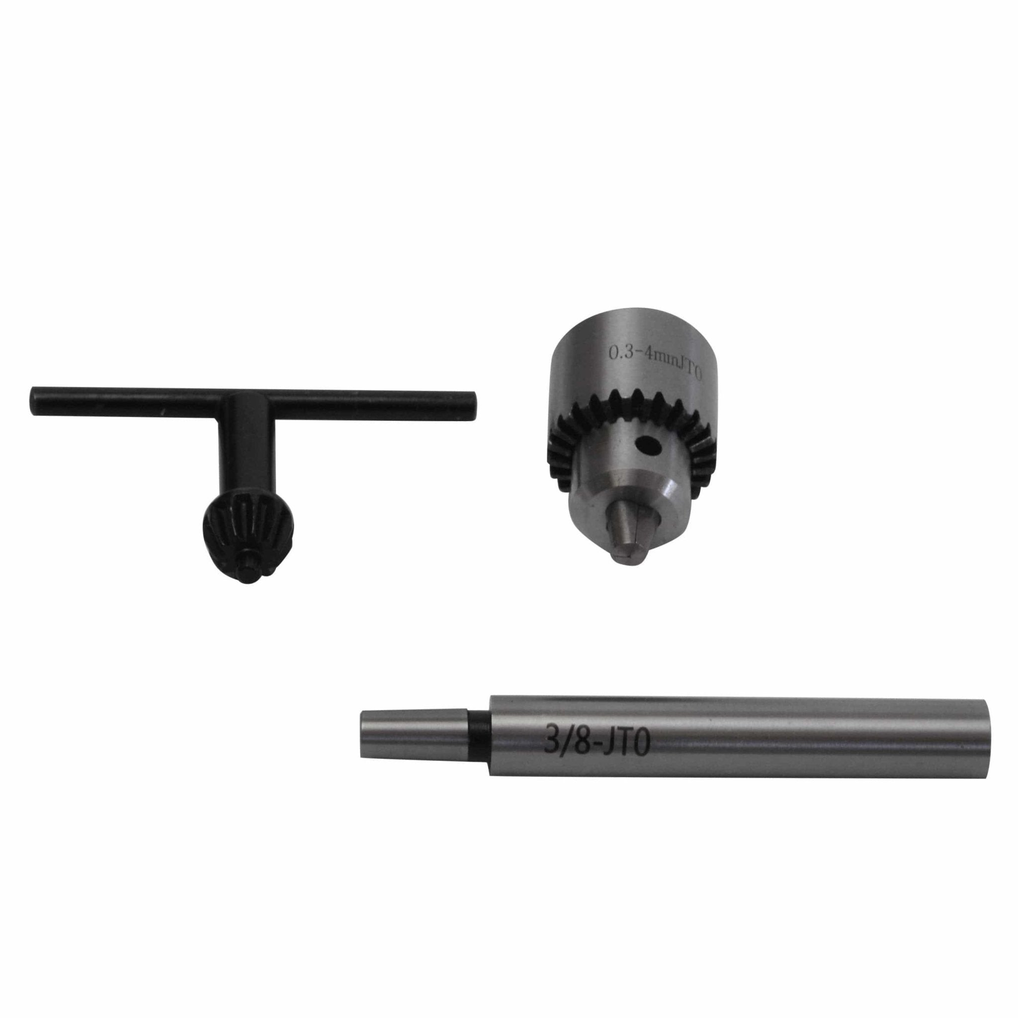0.3-4mm JT0 Keyed Drill Chuck with 3/8" Straight Shank Arbor - Twin Eagle Imports