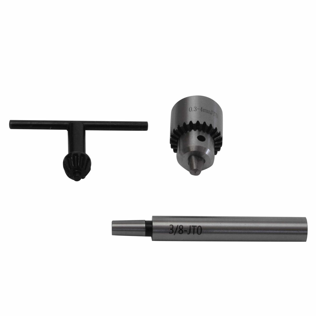 0.3-4mm JT0 Keyed Drill Chuck with 3/8" Straight Shank Arbor - Twin Eagle Imports