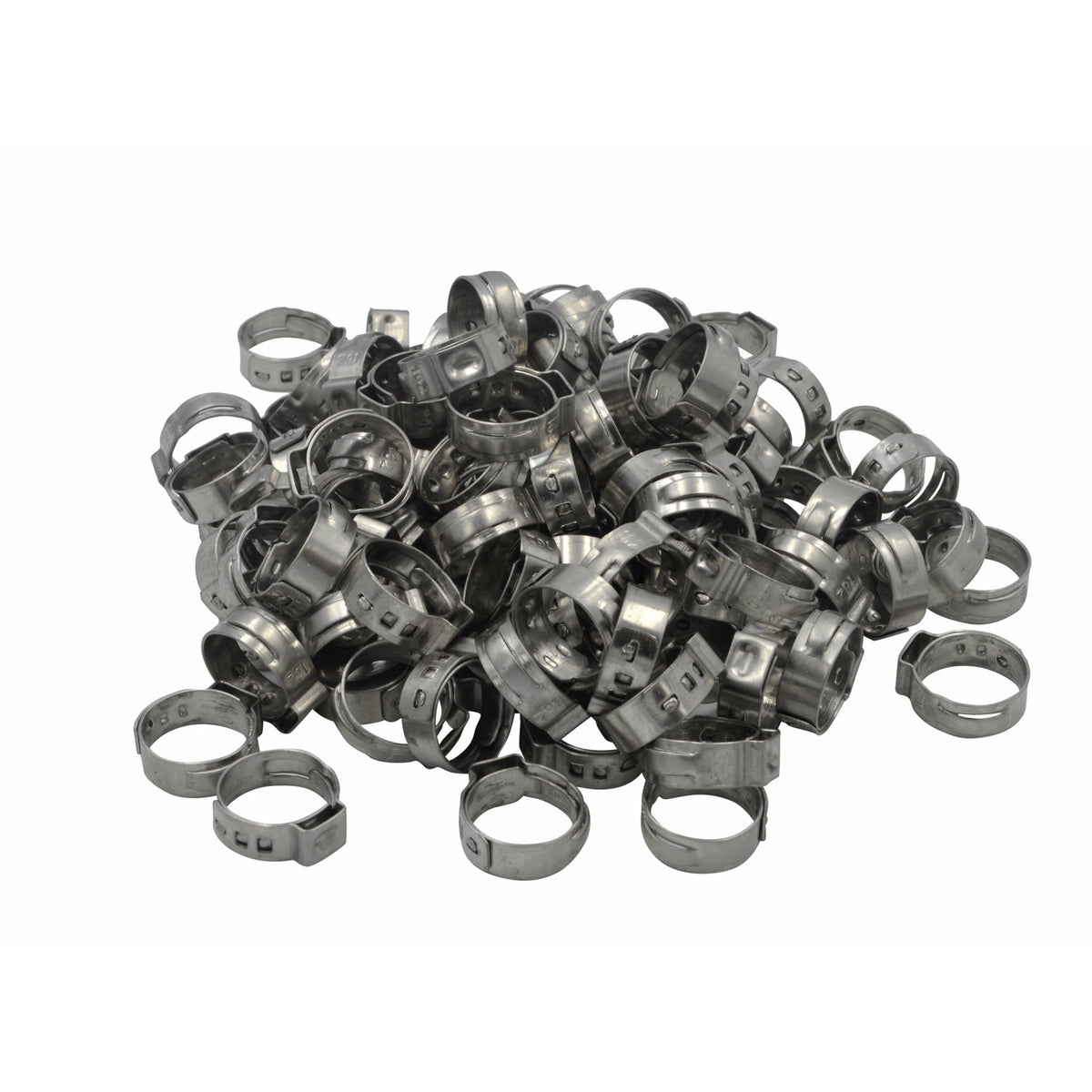 100 Piece 304 Stainless Steel 13.5-16.2mm Ear Hose Clamp - Twin Eagle Imports