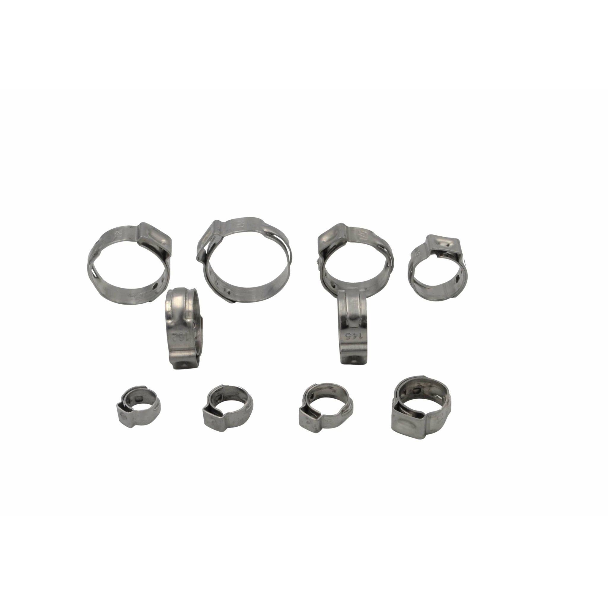100 Piece 304 Stainless Steel 13.5-16.2mm Ear Hose Clamp - Twin Eagle Imports