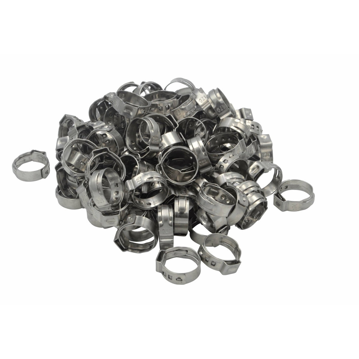 100 Piece 304 Stainless Steel 14.5-17mm Ear Hose Clamp - Twin Eagle Imports