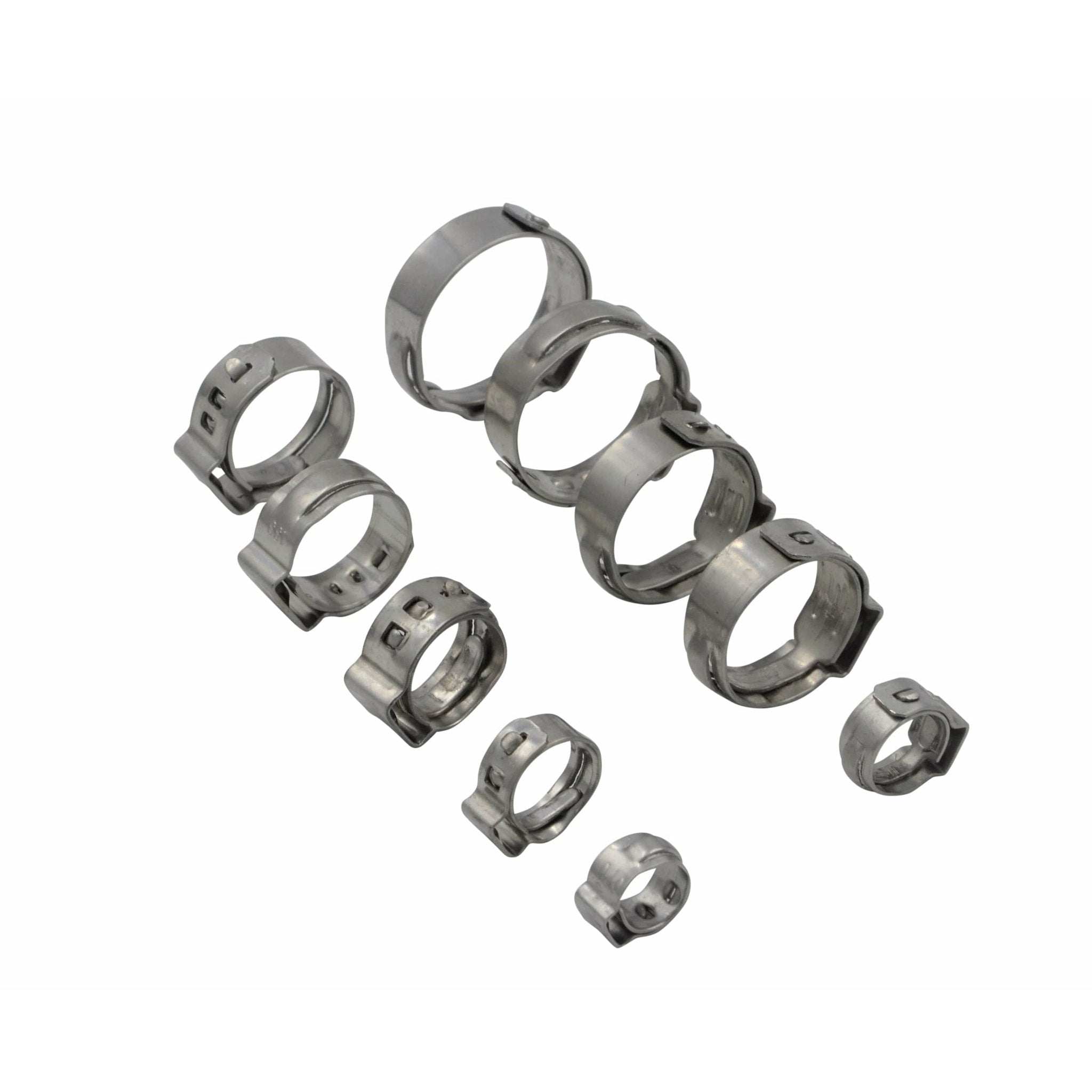 100 Piece 304 Stainless Steel 14.5-17mm Ear Hose Clamp - Twin Eagle Imports