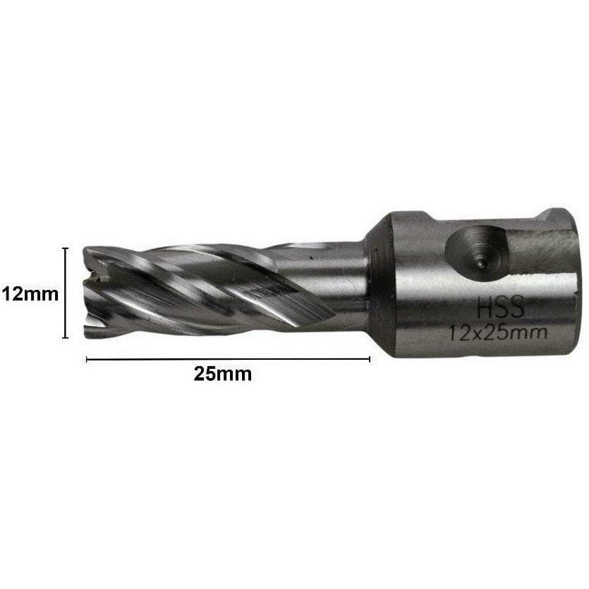 12 x 25mm D.O.C HSS 3/4" Universal Shank Annular Cutter - Twin Eagle Imports