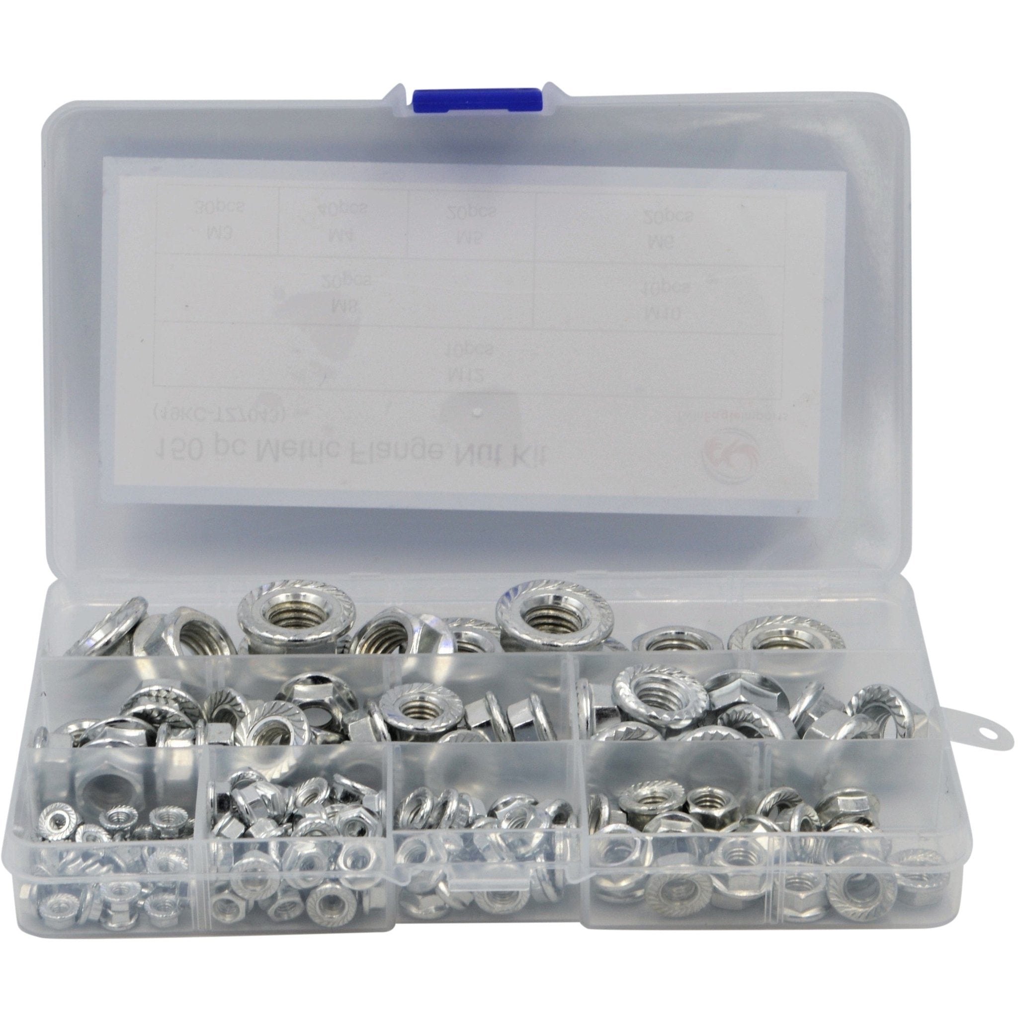150pc Steel Metric Flange Nuts Grab Kit Assortment - Twin Eagle Imports