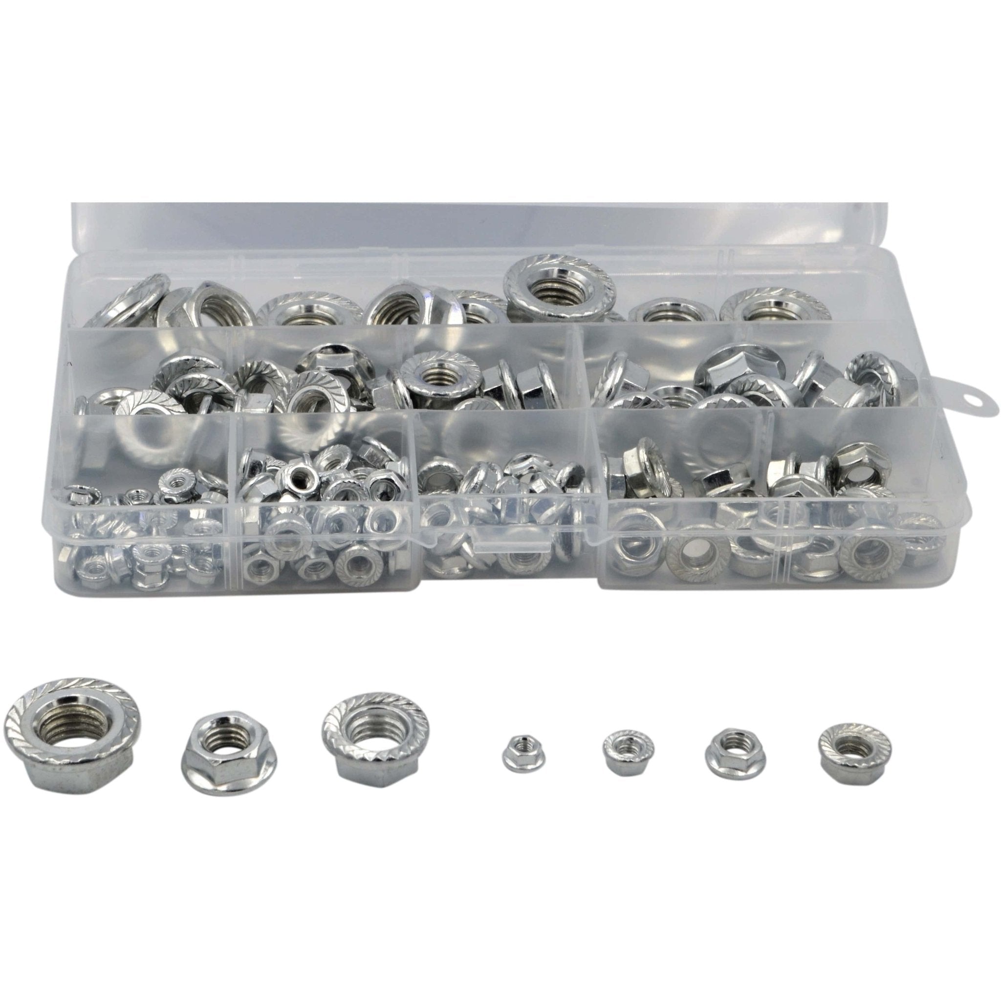 150pc Steel Metric Flange Nuts Grab Kit Assortment - Twin Eagle Imports