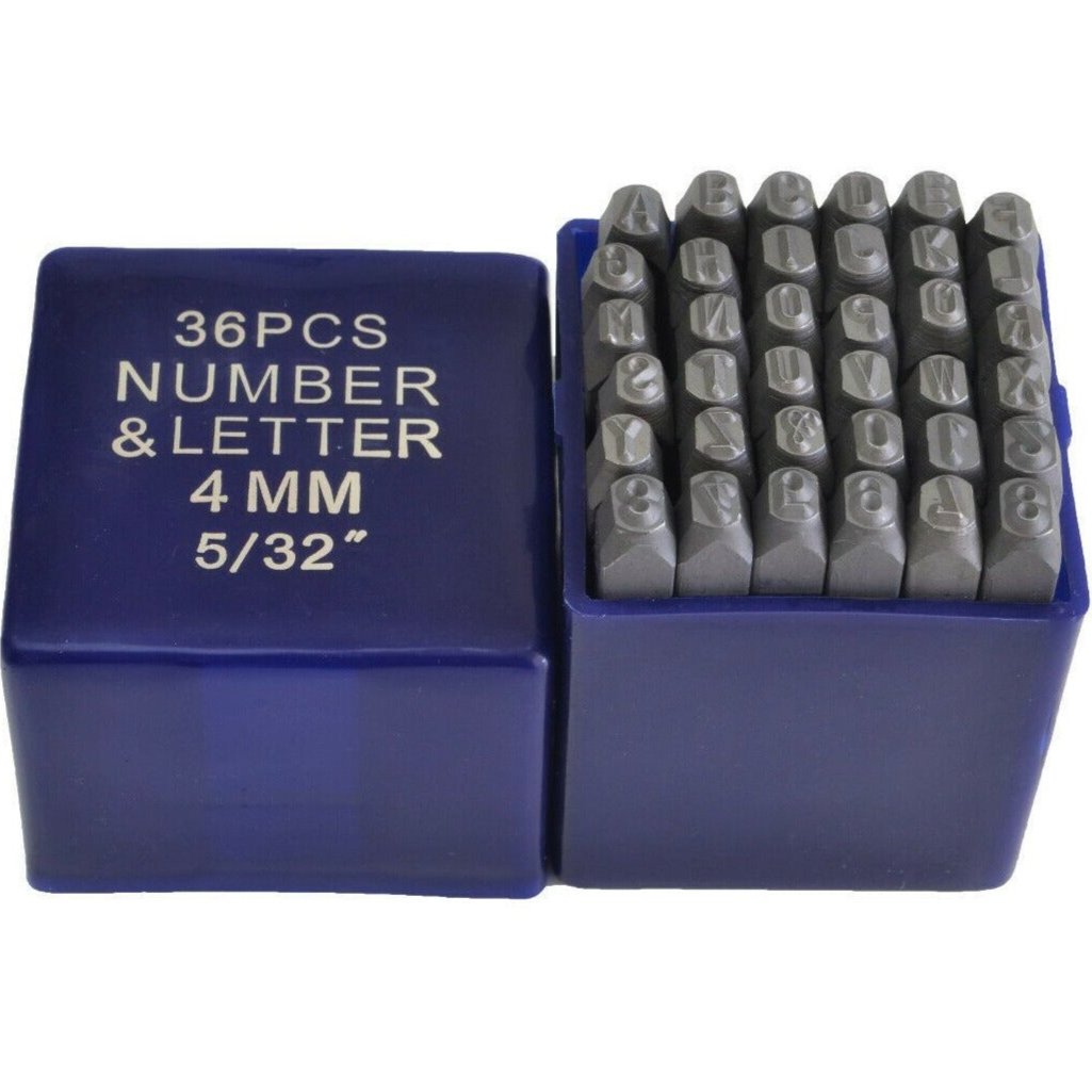 36pc x 4 mm or 5/32 Letter & number stamp punch (A-Z & 0-9)