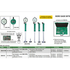 Insize Mechanical Bore Gauge 35-160 mm Range Series 2824-S160