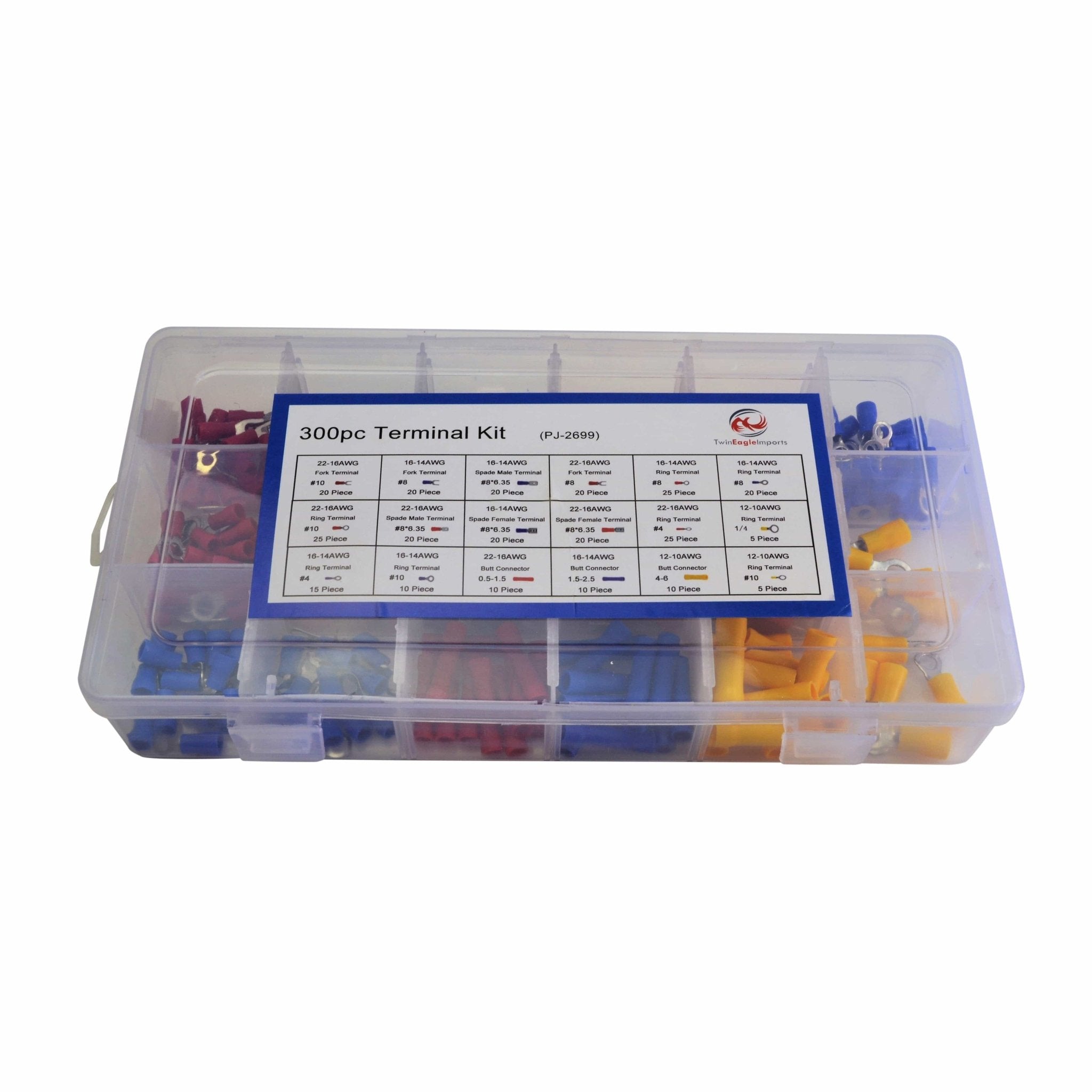 300pc 12/24 Insulated Electrical Wire Terminal - Twin Eagle Imports