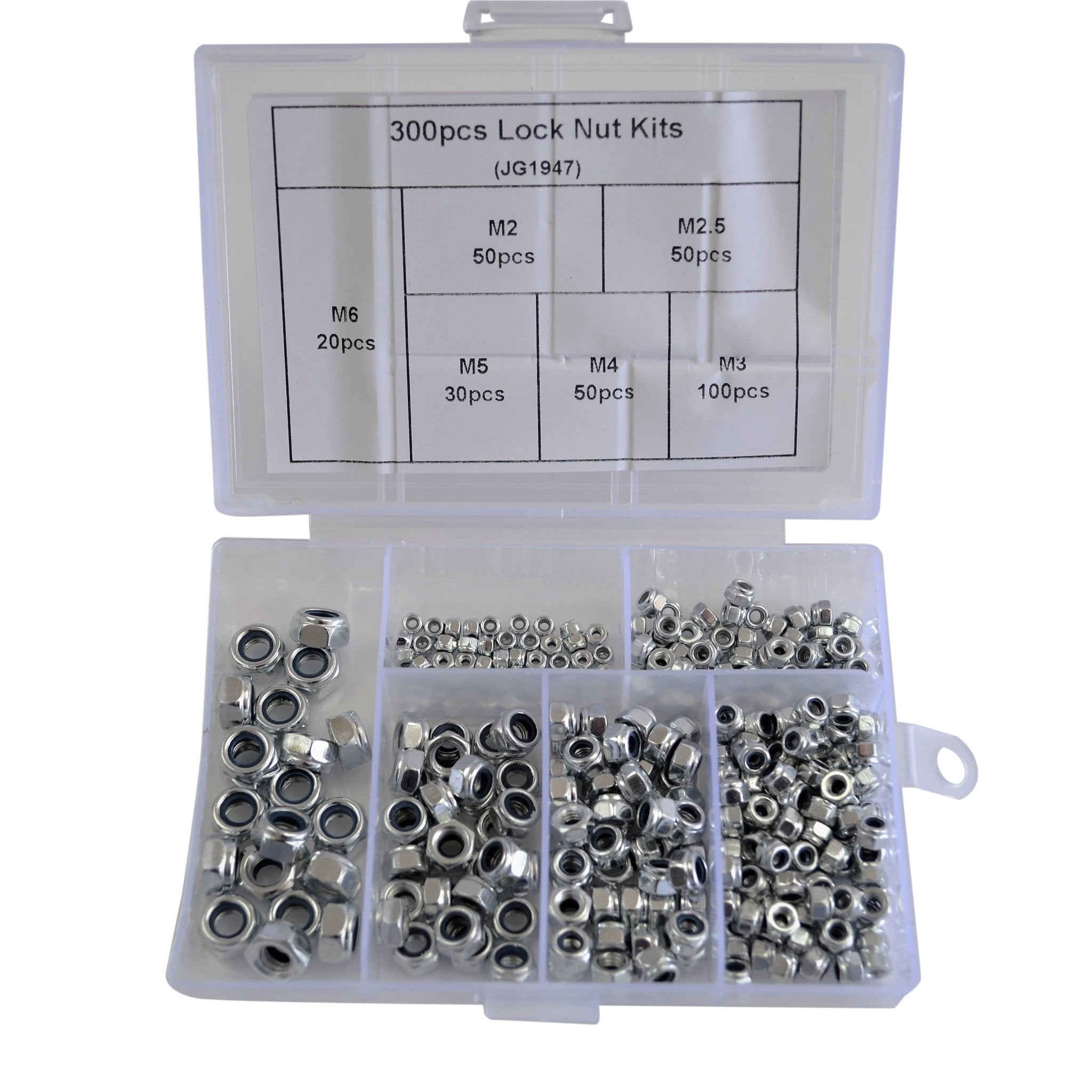 300pc Hex Nylock Nylon Carbon Steel Nut Grab Kit - Twin Eagle Imports
