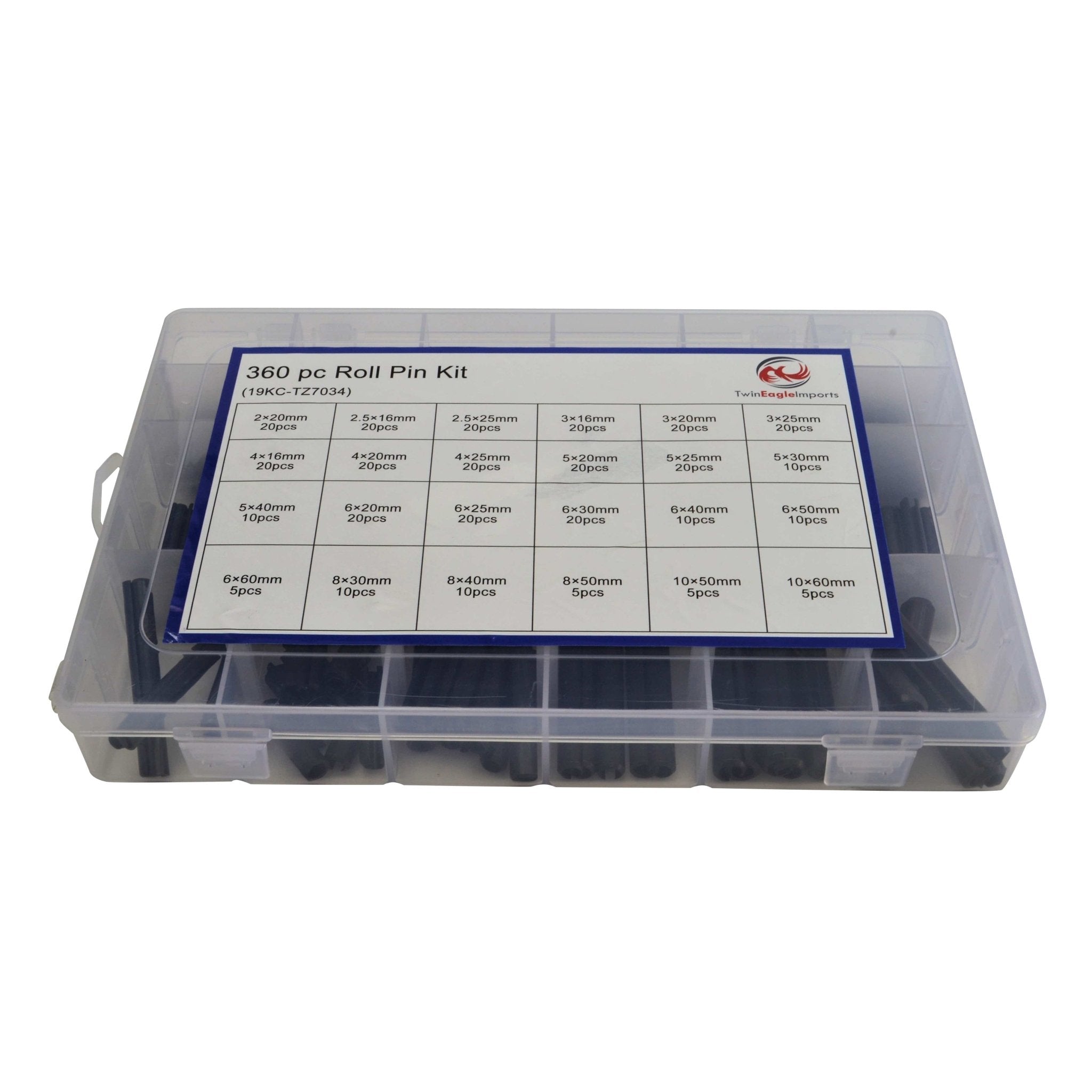 360 Piece Metric Roll Pin Grab Kit Assortment - Twin Eagle Imports