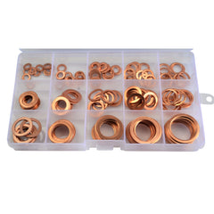 red copper washer kit grab set 150pc 15 sizes solid copper sump plug assorted fastners parts water plumbing