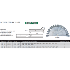 Insize Offset Feeler Gauge 0.005-0.02" Range Series 4609-16