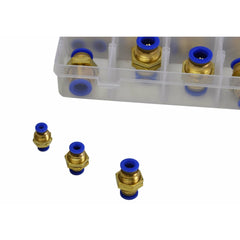 46pc Push in Air Line Nylon Hose Bulkhead Joiner Quick Connect Grab Kit Assortment - Twin Eagle Imports