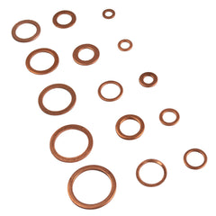 red copper washer kit grab set 150pc 15 sizes solid copper sump plug assorted fastners parts water plumbing