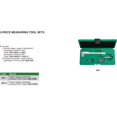 INSIZE 5021OUTSIDE MICROMETER & VERNIER MEASURING TOOL SET